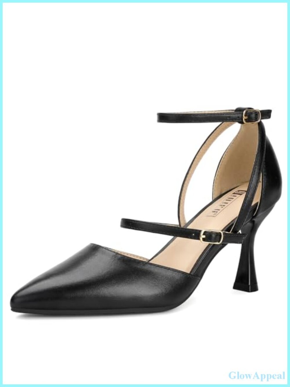 IDIFU IN3 Closed Toe Heels Women Pumps Strappy High Pointed Toe Kitten Medium